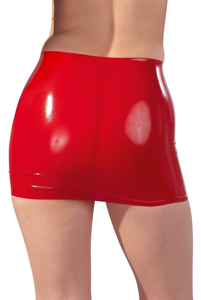LATE X Latex-Minirock in Rot