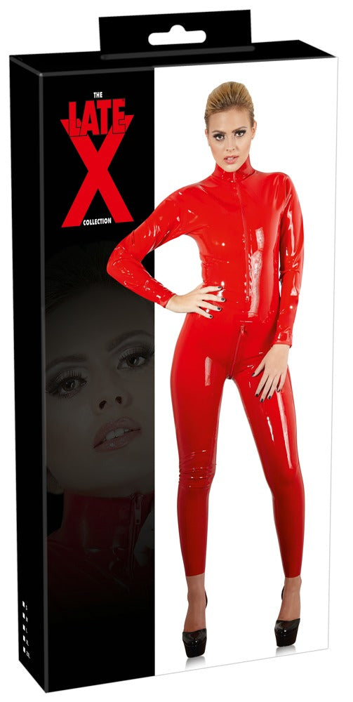 LATE X Latex-Catsuit in Rot