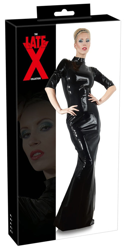 LATE X Latex-Kleid mit Stehkragen