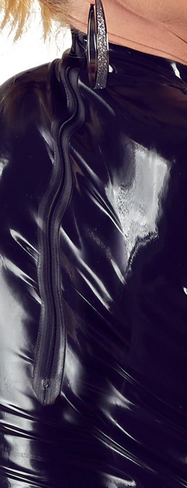 LATE X Latex-Minikleid in Schwarz