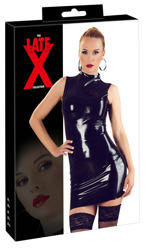 LATE X Latex-Minikleid in Schwarz