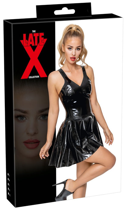 LATE X Latex-Minikleid mit Schwingrock