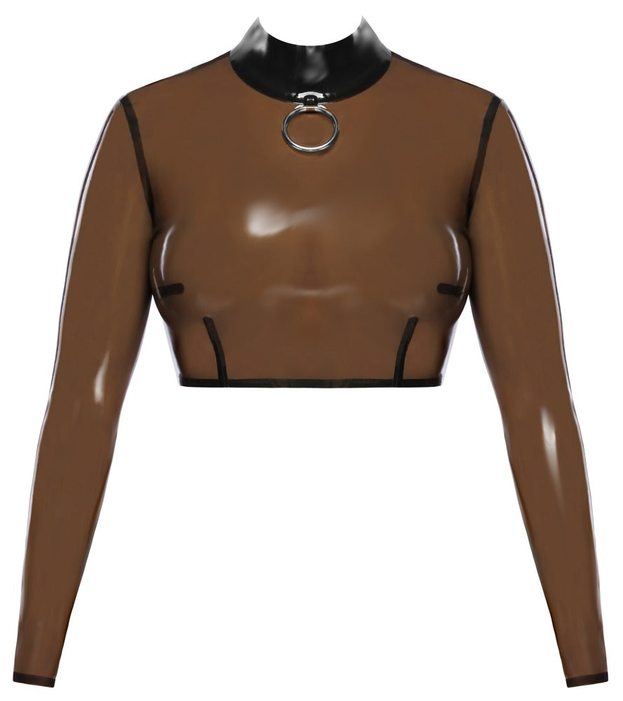 LATE X transparentes Latex-Langarm-Shirt