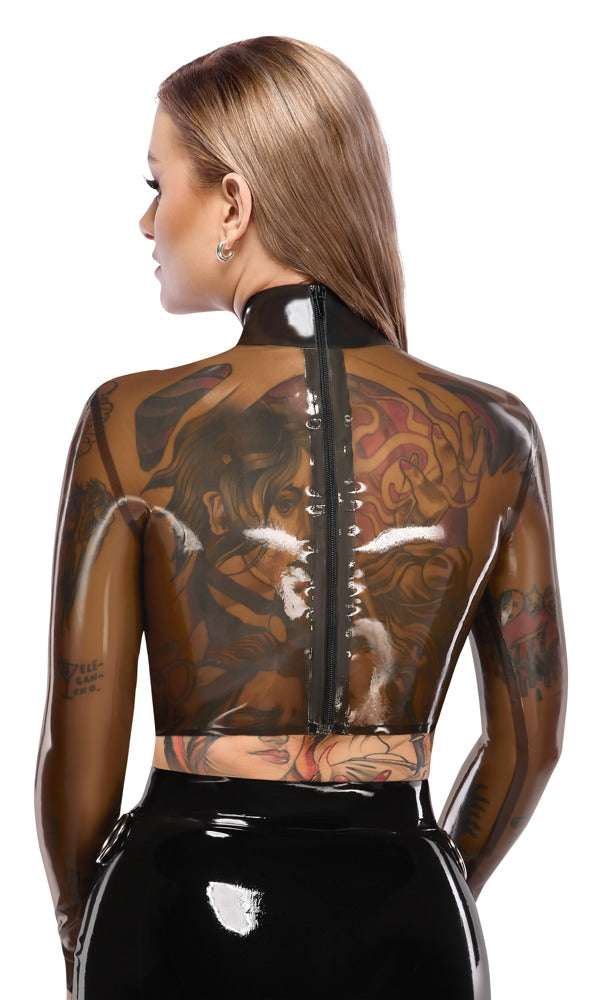 LATE X transparentes Latex-Langarm-Shirt