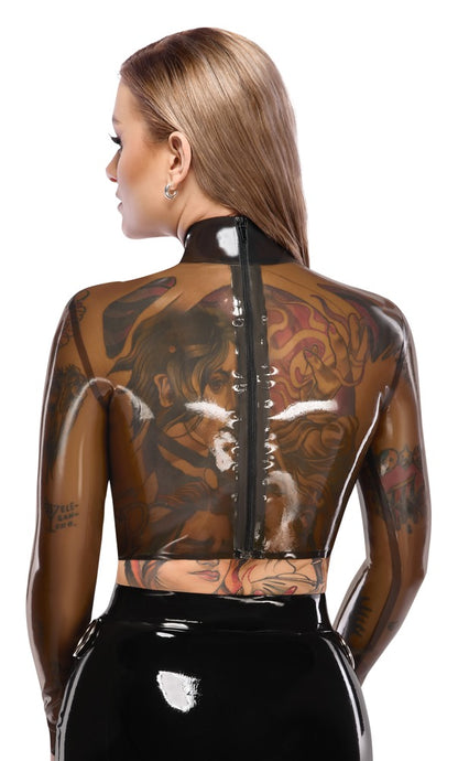LATE X transparentes Latex-Langarm-Shirt