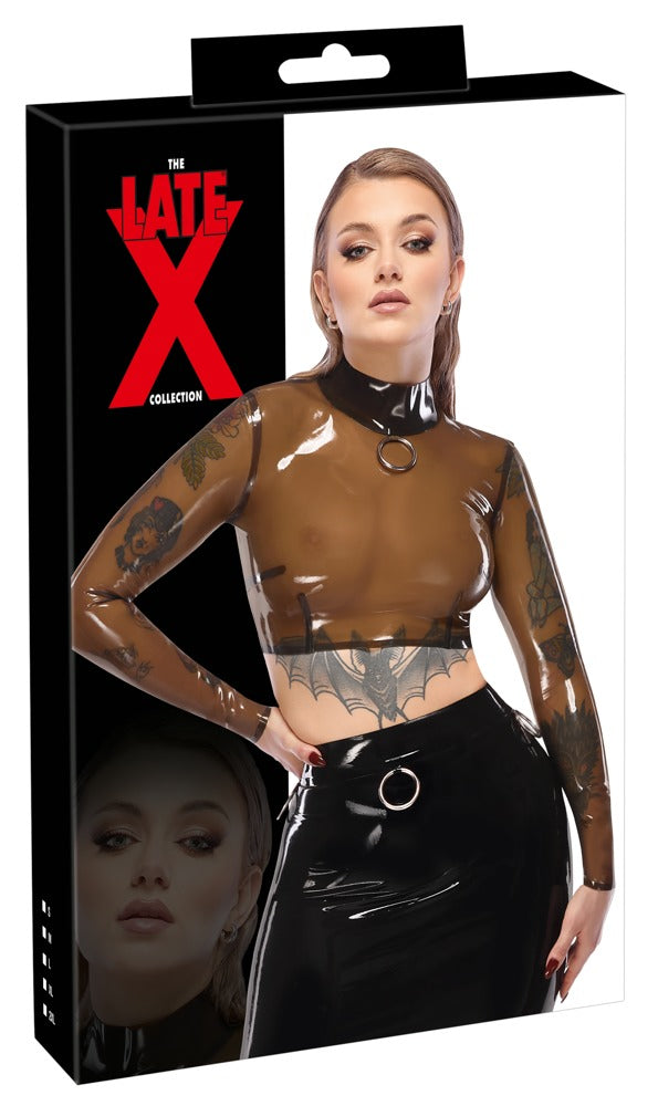 LATE X transparentes Latex-Langarm-Shirt