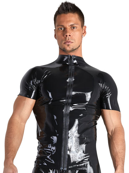 LATE X Latex-Herren-Shirt mit Front-Zip