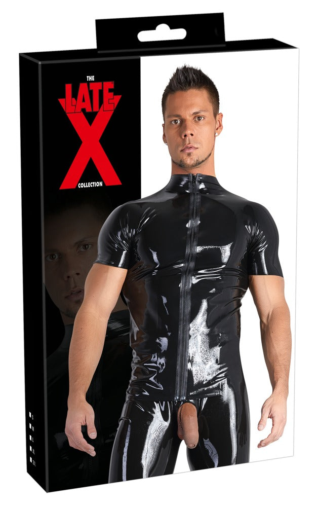 LATE X Latex-Herren-Shirt mit Front-Zip