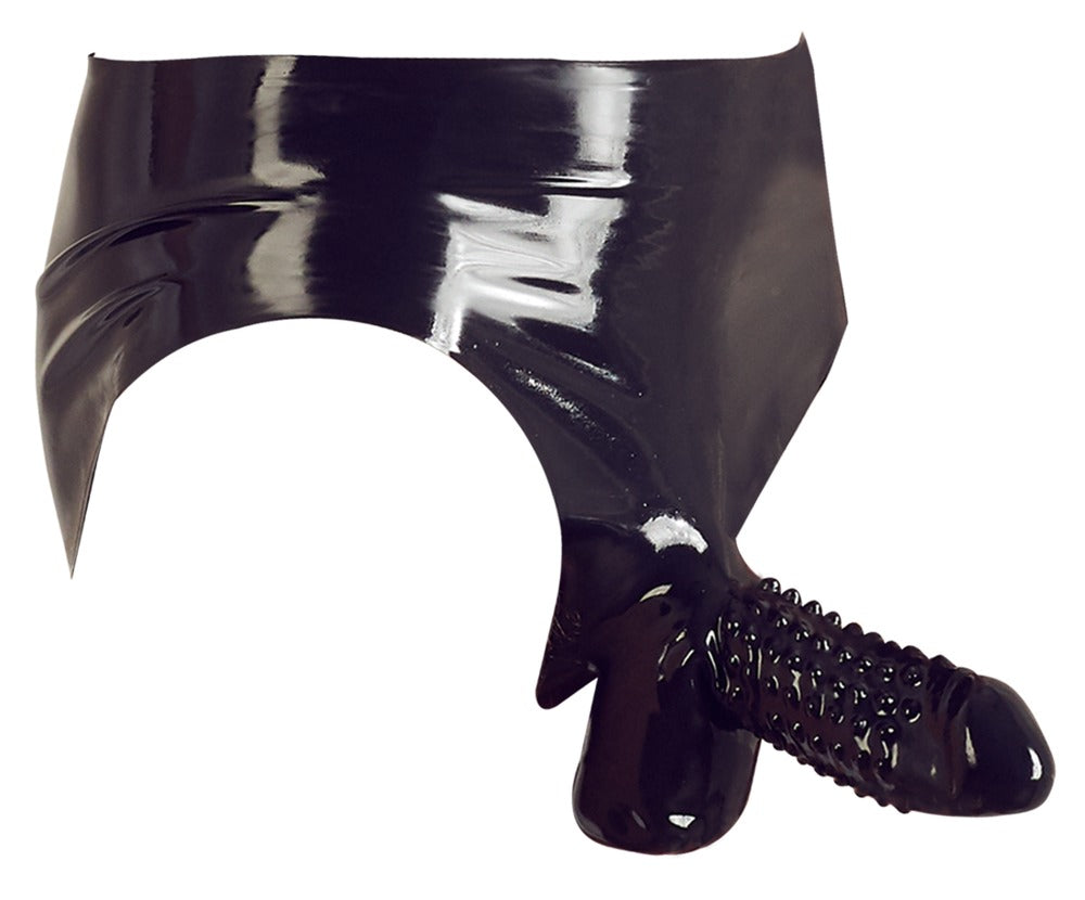 LATE X Latex-Herren-Slip mit genoppter Penishülle