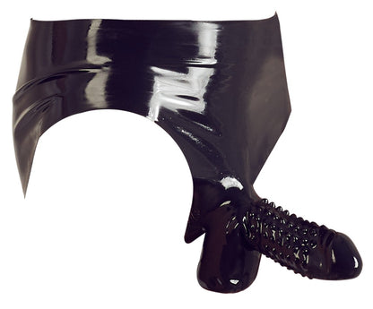 LATE X Latex-Herren-Slip mit genoppter Penishülle