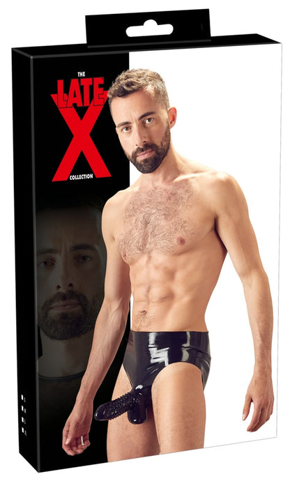 LATE X Latex-Herren-Slip mit genoppter Penishülle