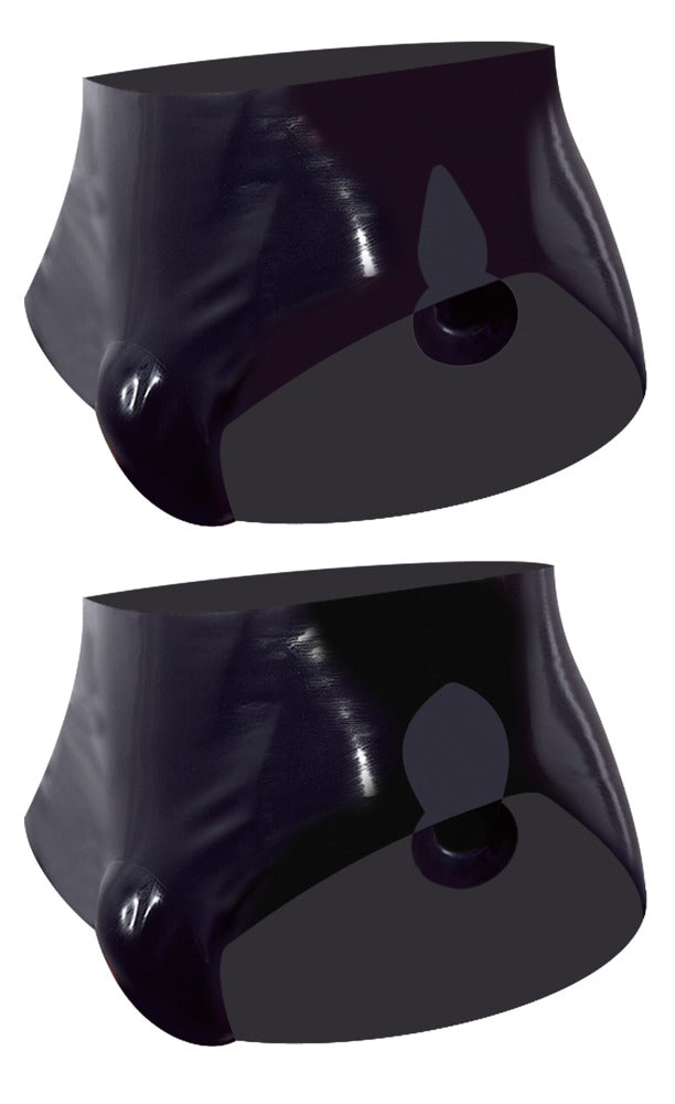 LATE X Latex-Herren-Slip mit aufpumpbarem Anal-Plug