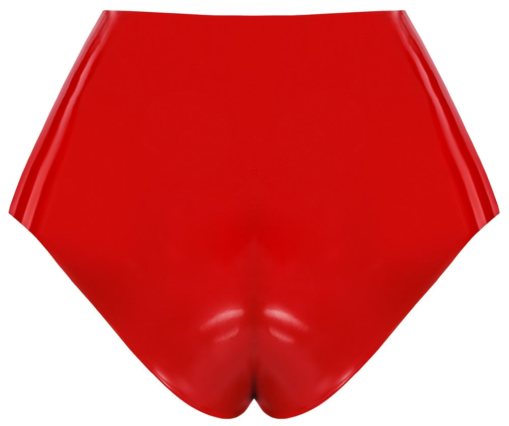 LATE X Latex-Slip in Rot mit Außendildo