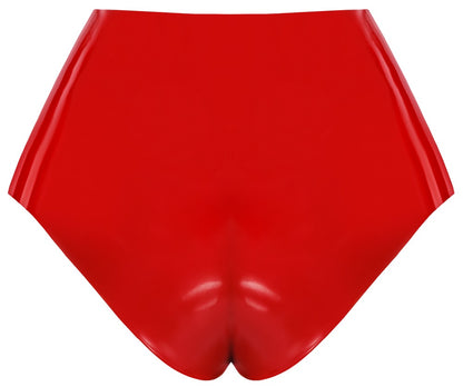 LATE X Latex-Slip in Rot mit Außendildo