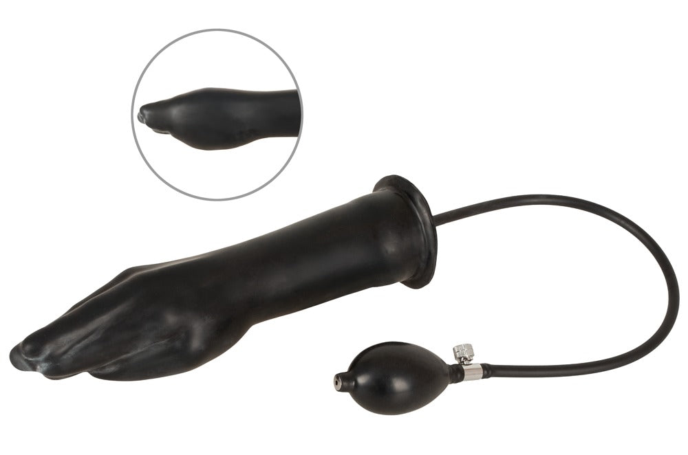 Latex Hand aufblasbar schwarz