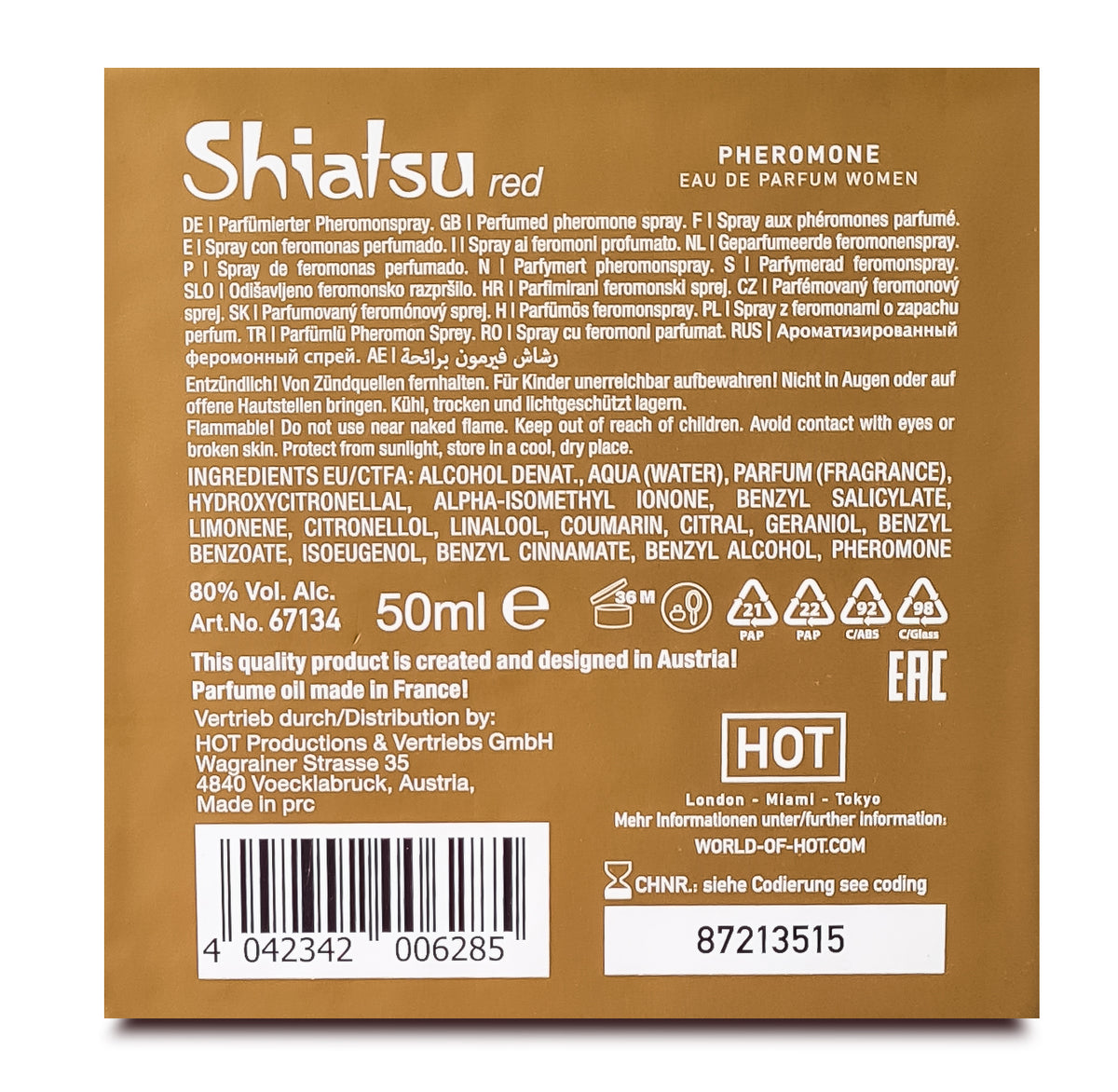 SHIATSU Pheromon Fragrance woman pink 15 ml