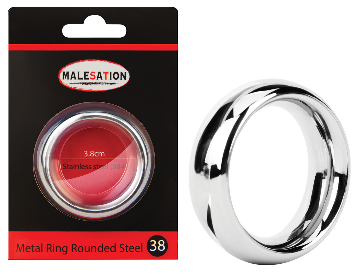 MALESATION Metal Ring Rounded Stahl 38