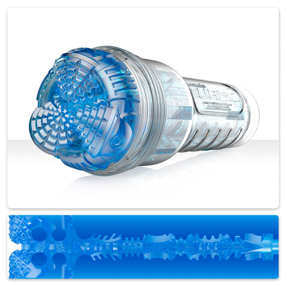 Fleshlight Turbo Core Blowjob-Masturbator, transparent-blau