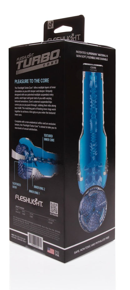 Fleshlight Turbo Core Blowjob-Masturbator, transparent-blau