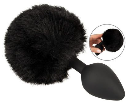 You2Toys Fluffy Tail Analplug M mit schwarzem Puschel