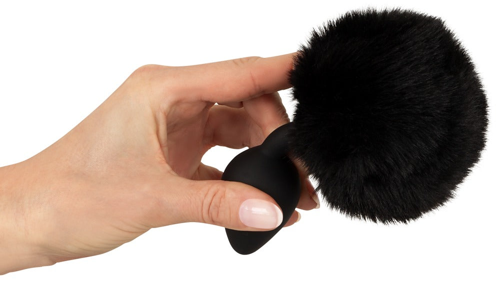 You2Toys Fluffy Tail Analplug M mit schwarzem Puschel