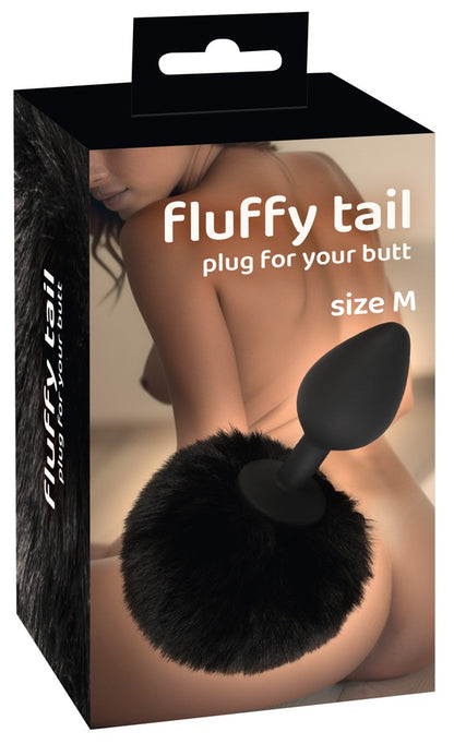 You2Toys Fluffy Tail Analplug M mit schwarzem Puschel