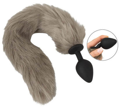 You2Toys Fluffy Tail Analplug mit langem grauem Schweif