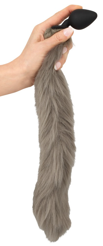You2Toys Fluffy Tail Analplug mit langem grauem Schweif