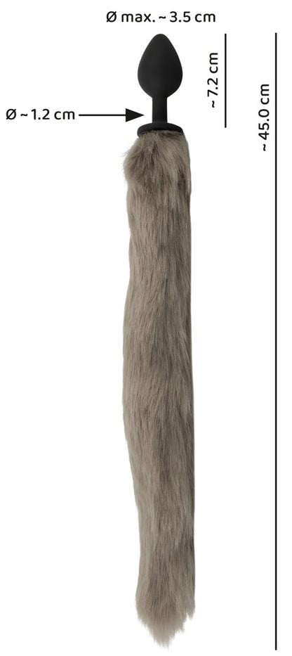 You2Toys Fluffy Tail Analplug mit langem grauem Schweif