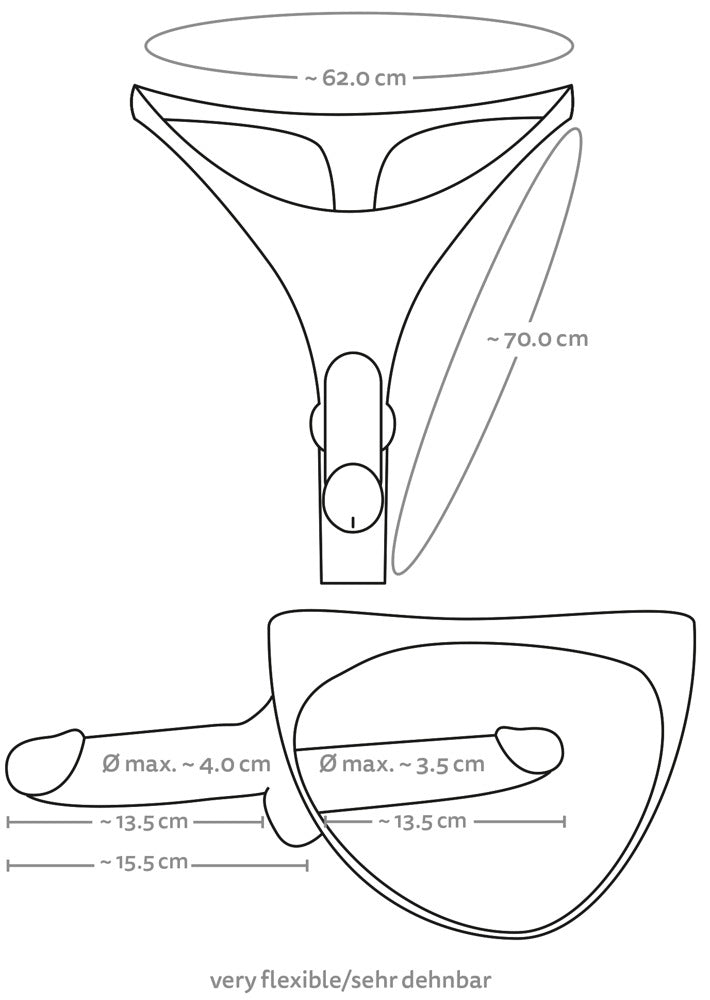 You2Toys Double Penis Thong mit Außen- und Innendildo aus Liquid Silicone