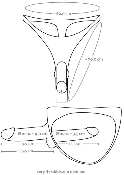 You2Toys Double Penis Thong mit Außen- und Innendildo aus Liquid Silicone