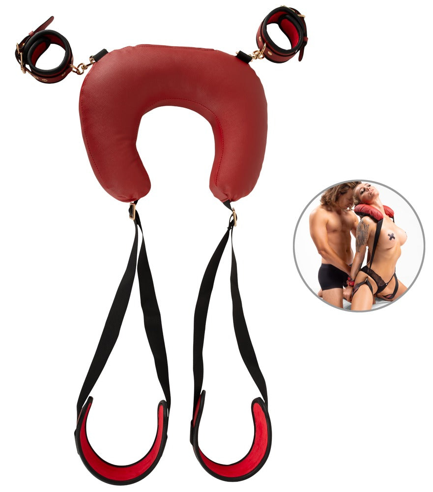Bad Kitty Thigh-Restraint mit Nackenrolle und Schenkelgurten