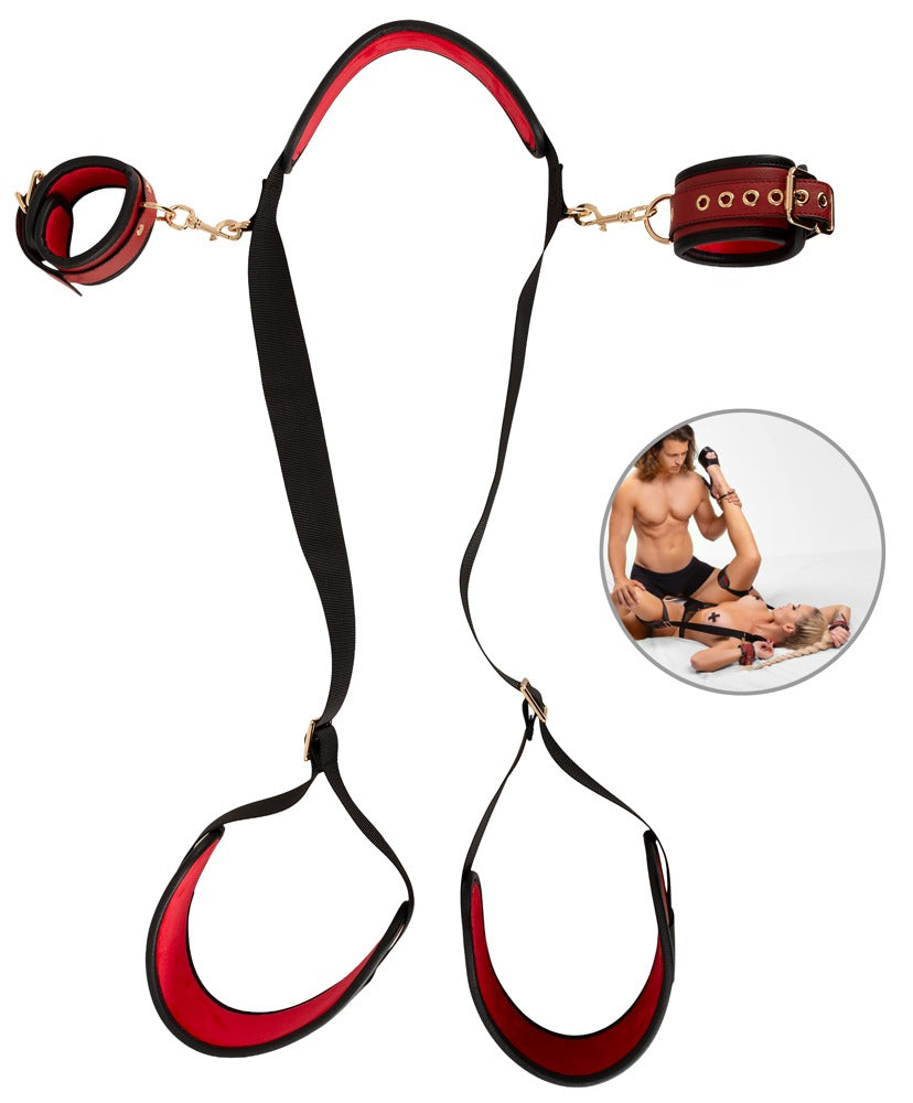 Bad Kitty Thigh-Restraint-Set mit Nackengurt und abnehmbaren Handfesseln