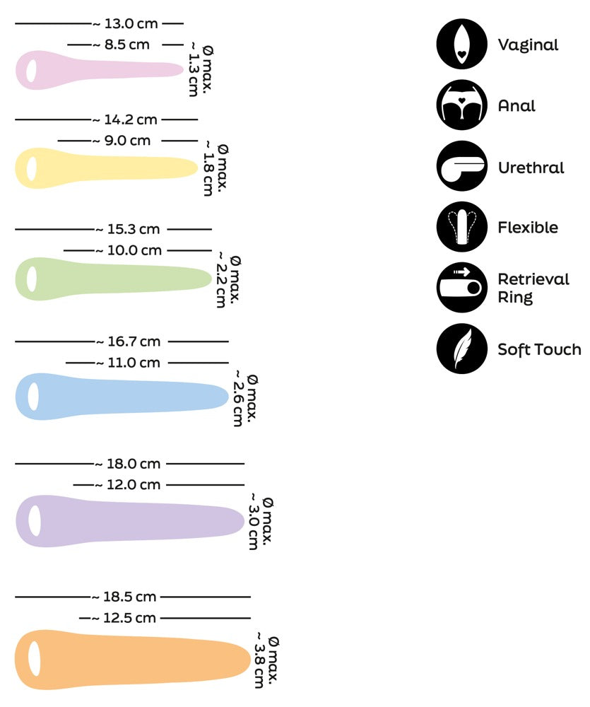 You2Toys Six in a Row 2.0 Dildo-Set 6-teilig, slim & soft