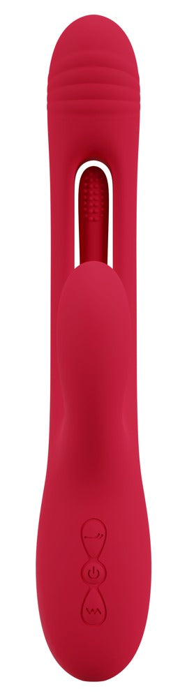 Sweet Smile Rabbit Vibrator with G-Spot Stimulation und Flicking-Tongue, rot