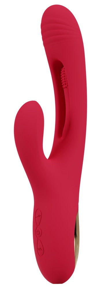 Sweet Smile Rabbit Vibrator with G-Spot Stimulation und Flicking-Tongue, rot