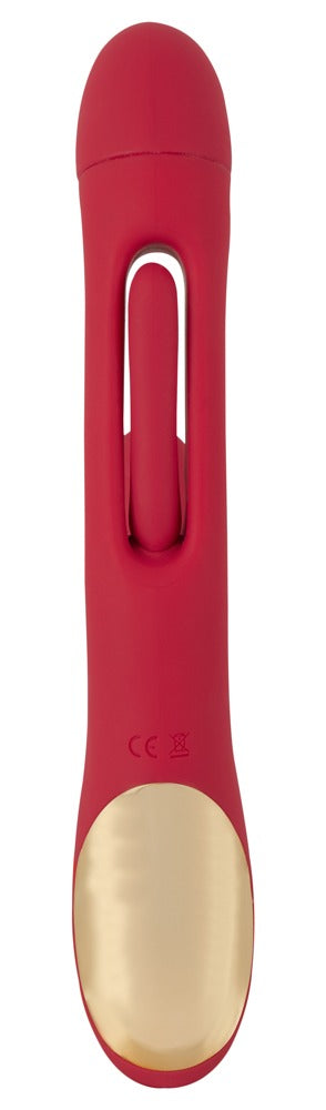 Sweet Smile Rabbit Vibrator with G-Spot Stimulation und Flicking-Tongue, rot