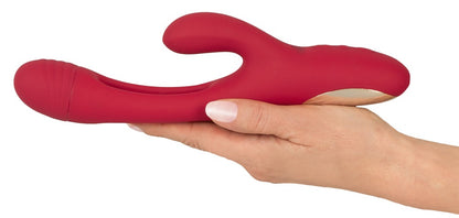 Sweet Smile Rabbit Vibrator with G-Spot Stimulation und Flicking-Tongue, rot