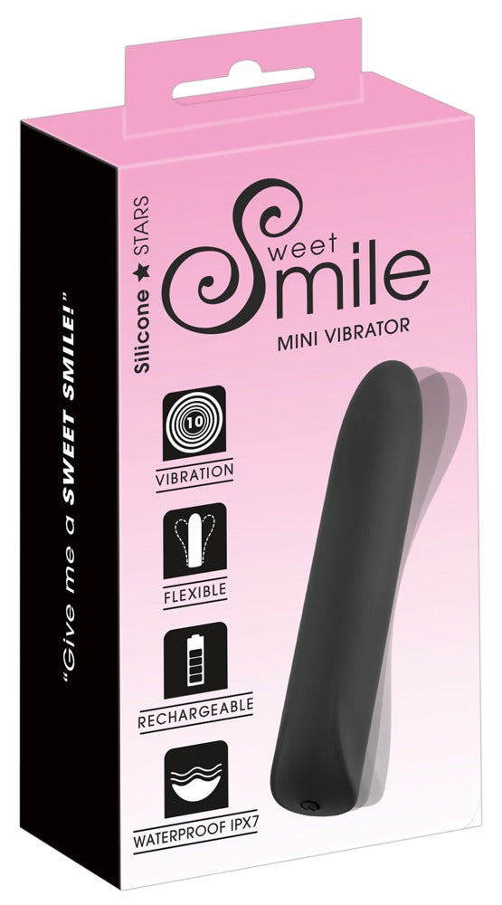 Sweet Smile Mini Vibrator schwarz, flexibel mit 10 Modi