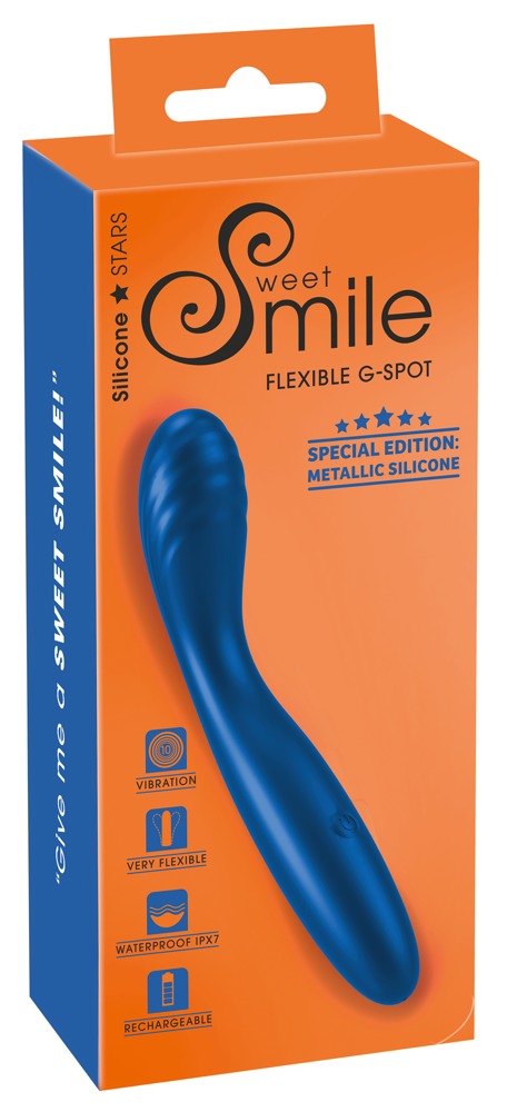 Sweet Smile Flexible G-Spot Vibrator handlich, Metallic blau