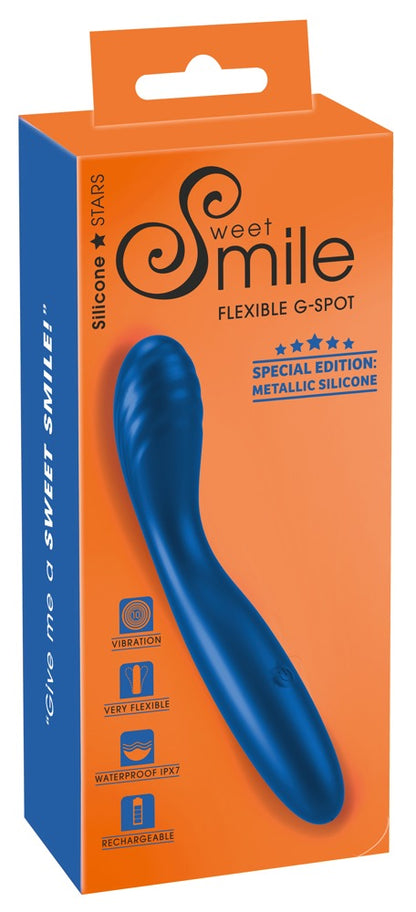 Sweet Smile Flexible G-Spot Vibrator handlich, Metallic blau