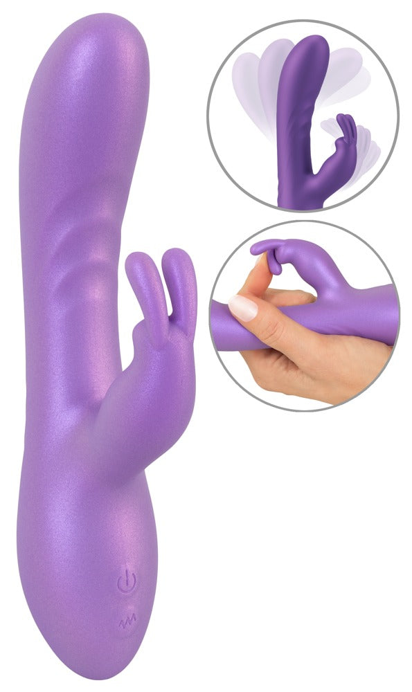 Sweet Smile Flexible Rabbit Vibrator handlich, Metallic lila