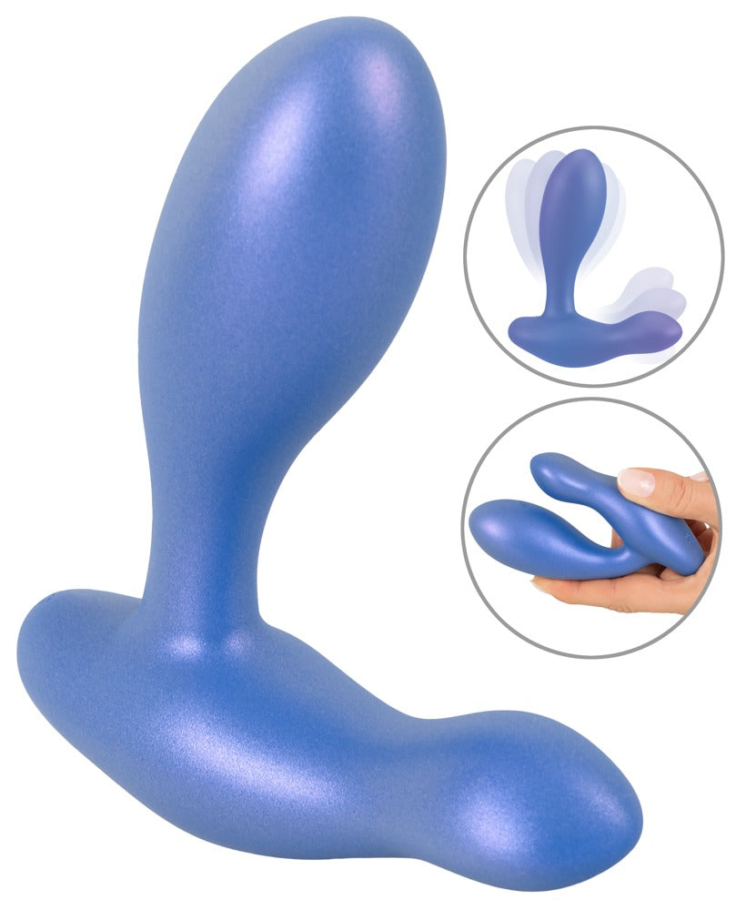 Sweet Smile Flexible Butt Plug doppelmotoriger Analvibrator, Metallic