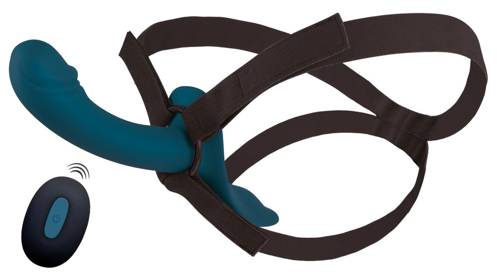 You2Toys Your Strap-On Set mit 2-Motor-Vibrator und Fernbedienung, blau