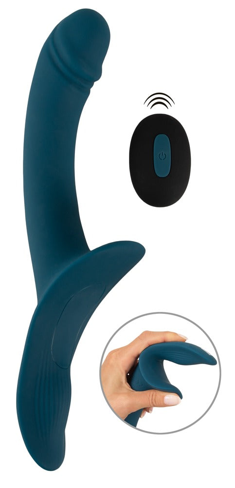 You2Toys Your Strap-On Set mit 2-Motor-Vibrator und Fernbedienung, blau
