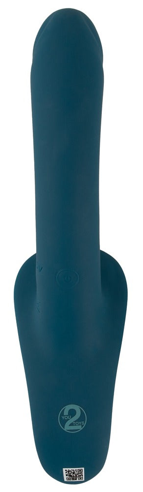 You2Toys Your Strap-On Set mit 2-Motor-Vibrator und Fernbedienung, blau
