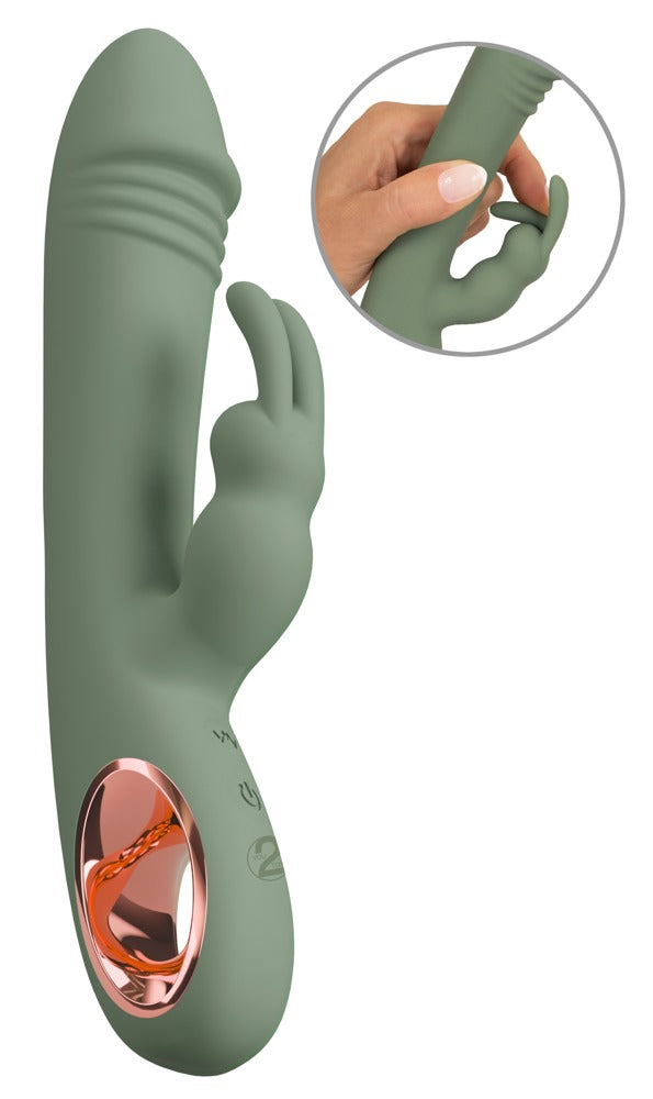 You2Toys Slim Rabbit Dual-Vibrator schlank, oliv