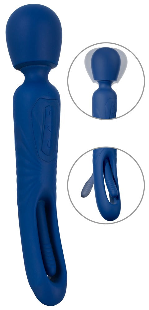 Sweet Smile 2in1 Wand with Flicking Tongue beidseitig, blau