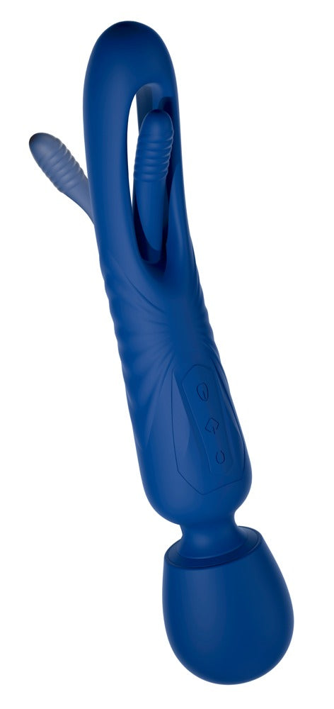 Sweet Smile 2in1 Wand with Flicking Tongue beidseitig, blau
