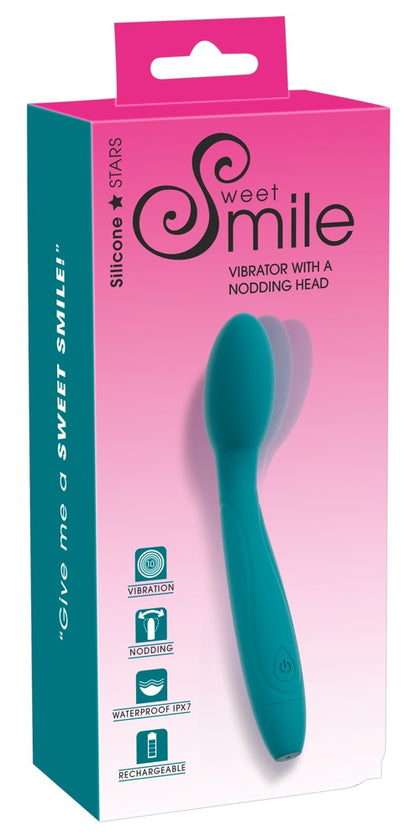 Sweet Smile Vibrator with Nodding Head mit nickendem Massagekopf, blau